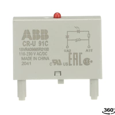 ABB CR-U 91C Pluggable Module Varistor And LED Red