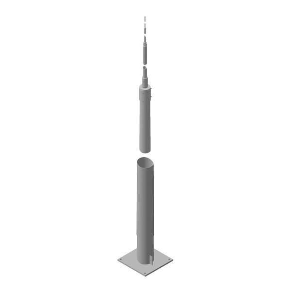 Dehn TBM 13.35M FP400 STTZN Lightning Protection Mast Telescopic