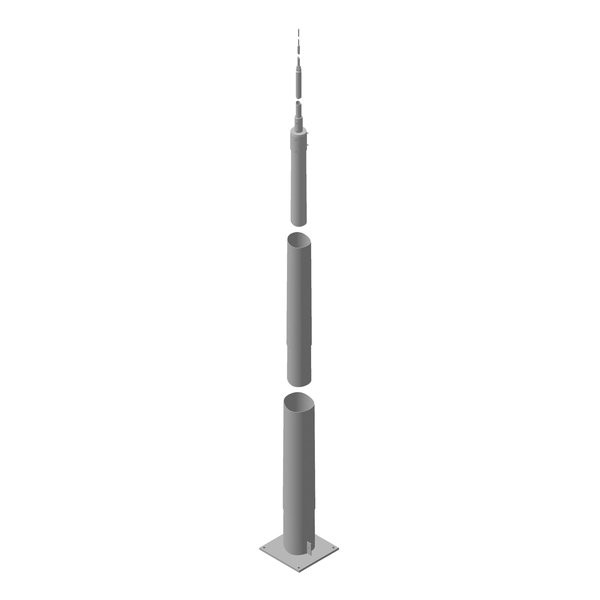Dehn TBM 19.35M FP565 STTZN Lightning Protection Mast Telescopic
