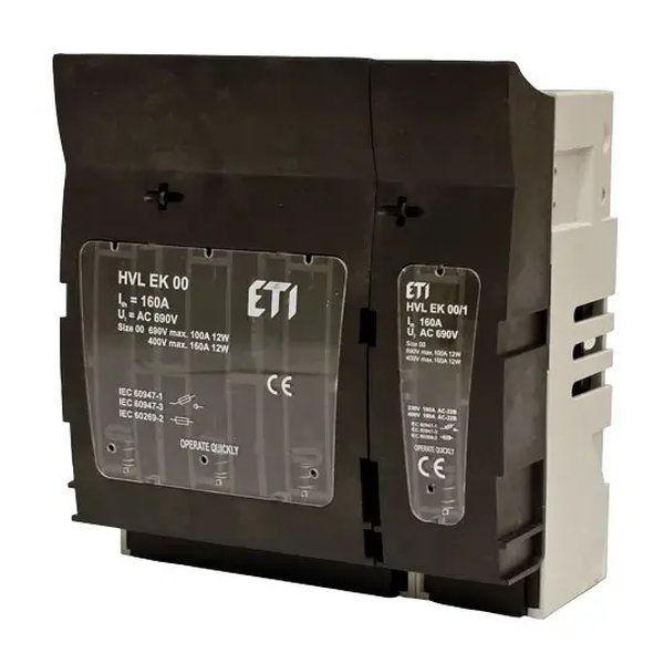 ETI HVL EK 00 4p BT00 10-70 Distributor Assembly Low Voltage HRC Fuse