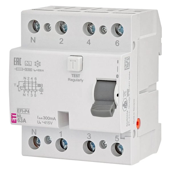 ETI EFI-P4 A 63/0.3 NL Residual Current Circuit Breaker