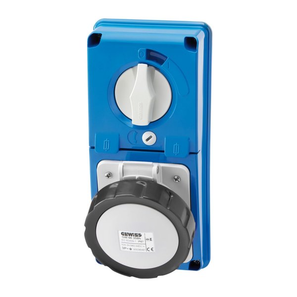 Gewiss GW66333N VERTICAL FIXED INTERLOCKED SOCKET OUTLET