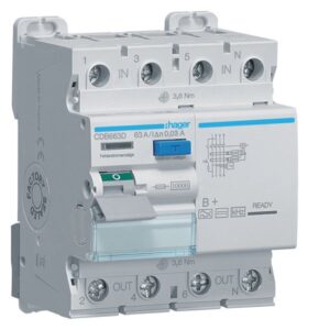 Hager CDB663D Residual Current Circuit Breaker 3P+N
