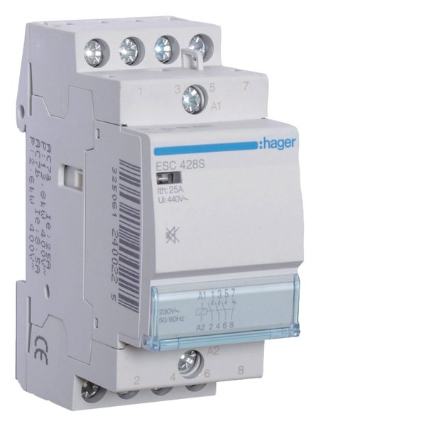 Hager ESC428S Contactor Humfree 3NO+1NC