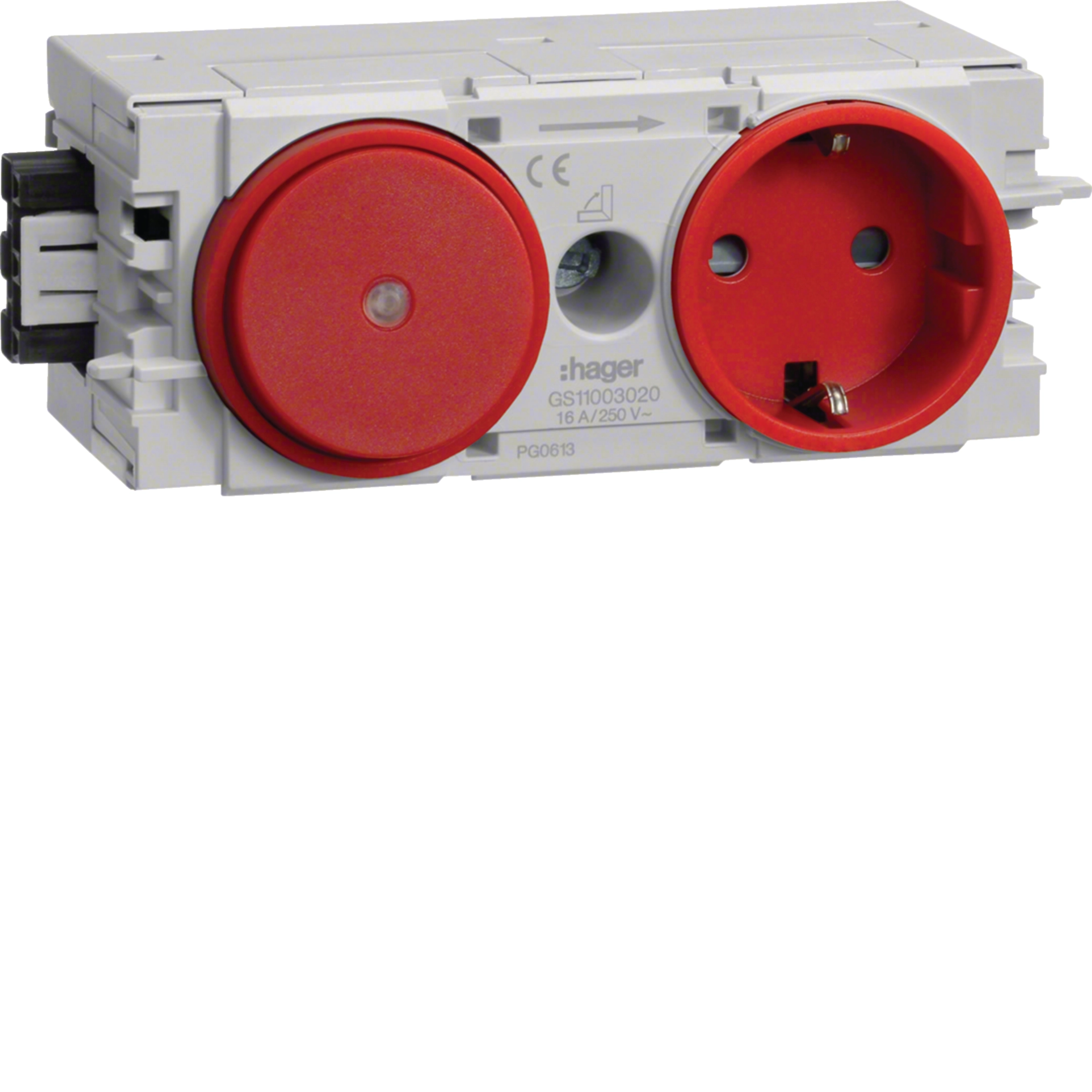 Hager GS11003020 Socket-outlet+Switch Wago C-Profile Red