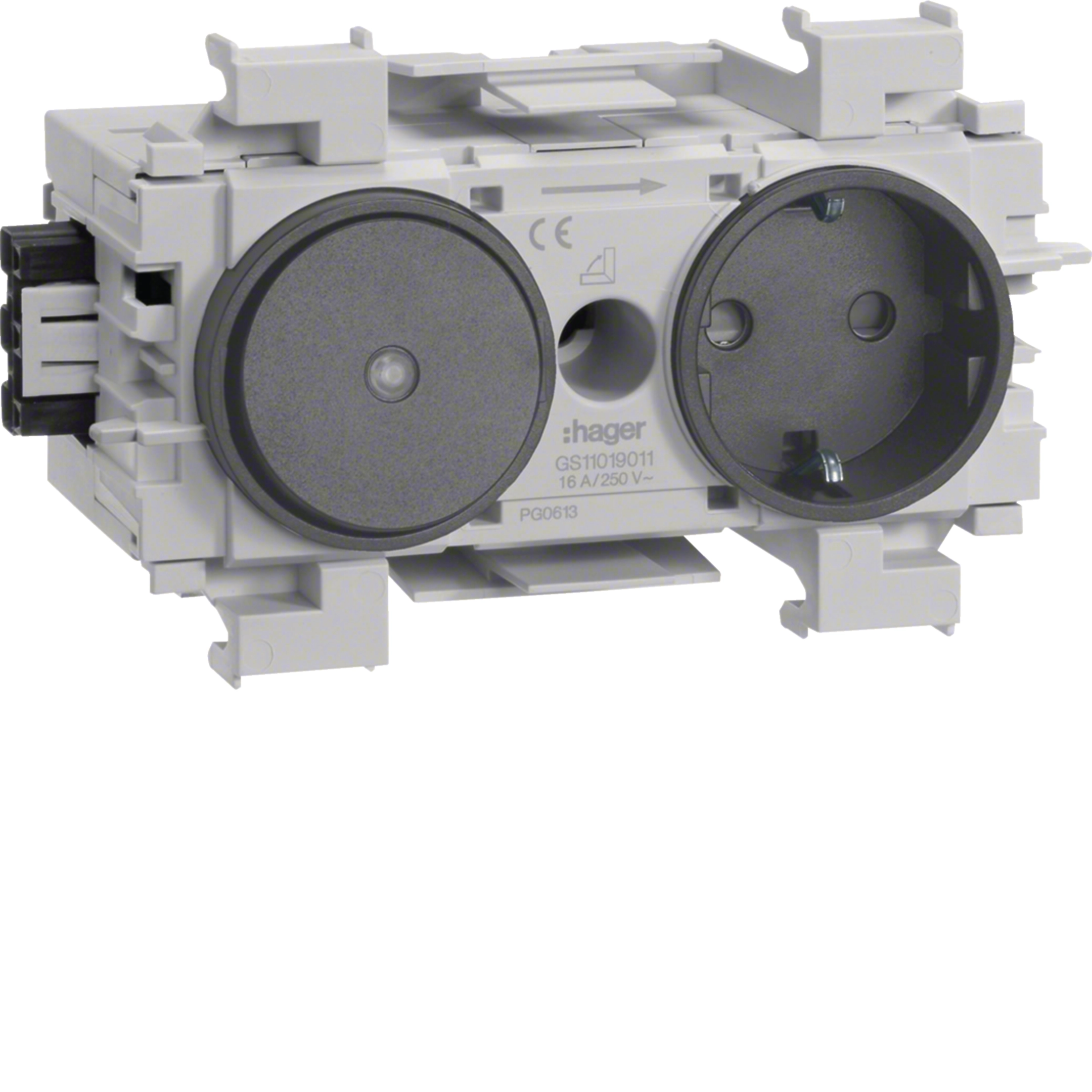 Hager GS11019011 Socket-outlet+Switch Wago F-mount