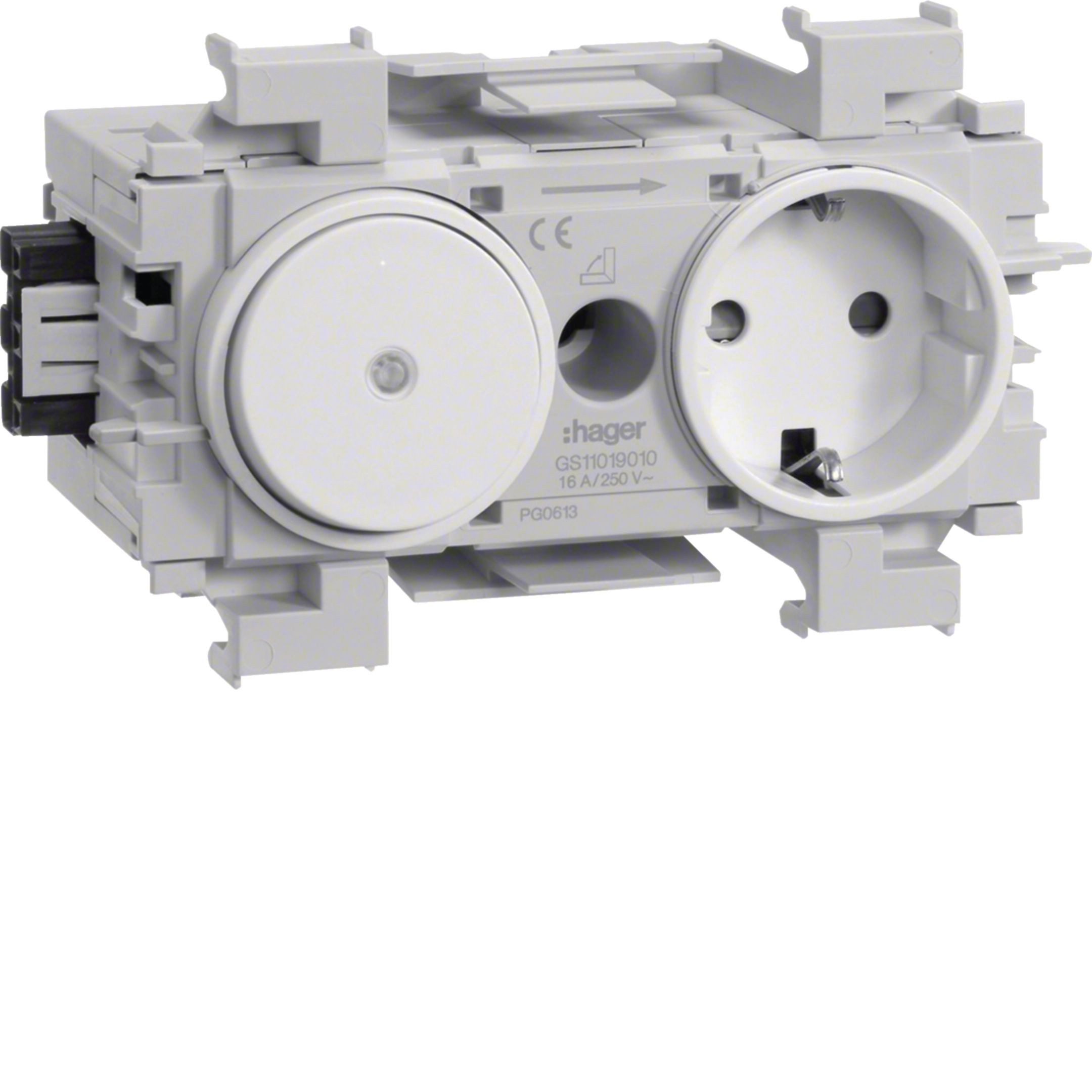 Hager GS11019016 Socket-outlet+Switch Wago F-mount