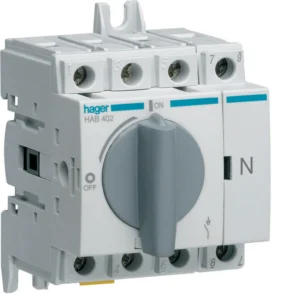 Hager HAB402 Load Break Switch 4P 20A
