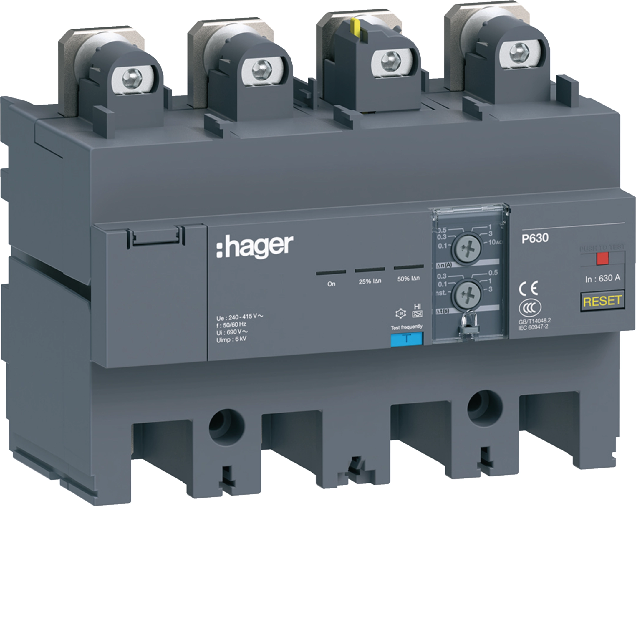 Hager HBW630H RCD Add P630 4P 630A