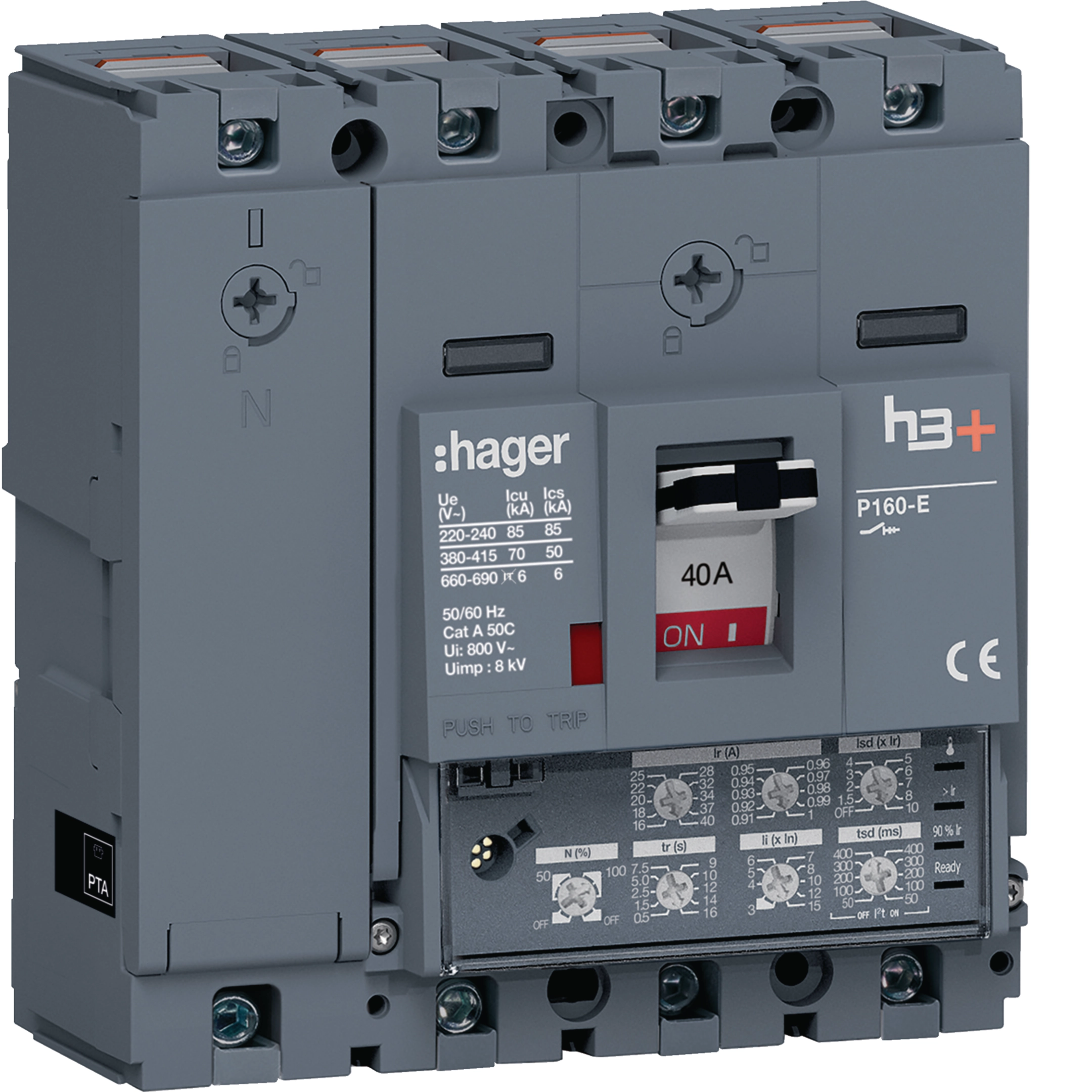 Hager HES041JC Moulded Case Circuit Breaker H3+