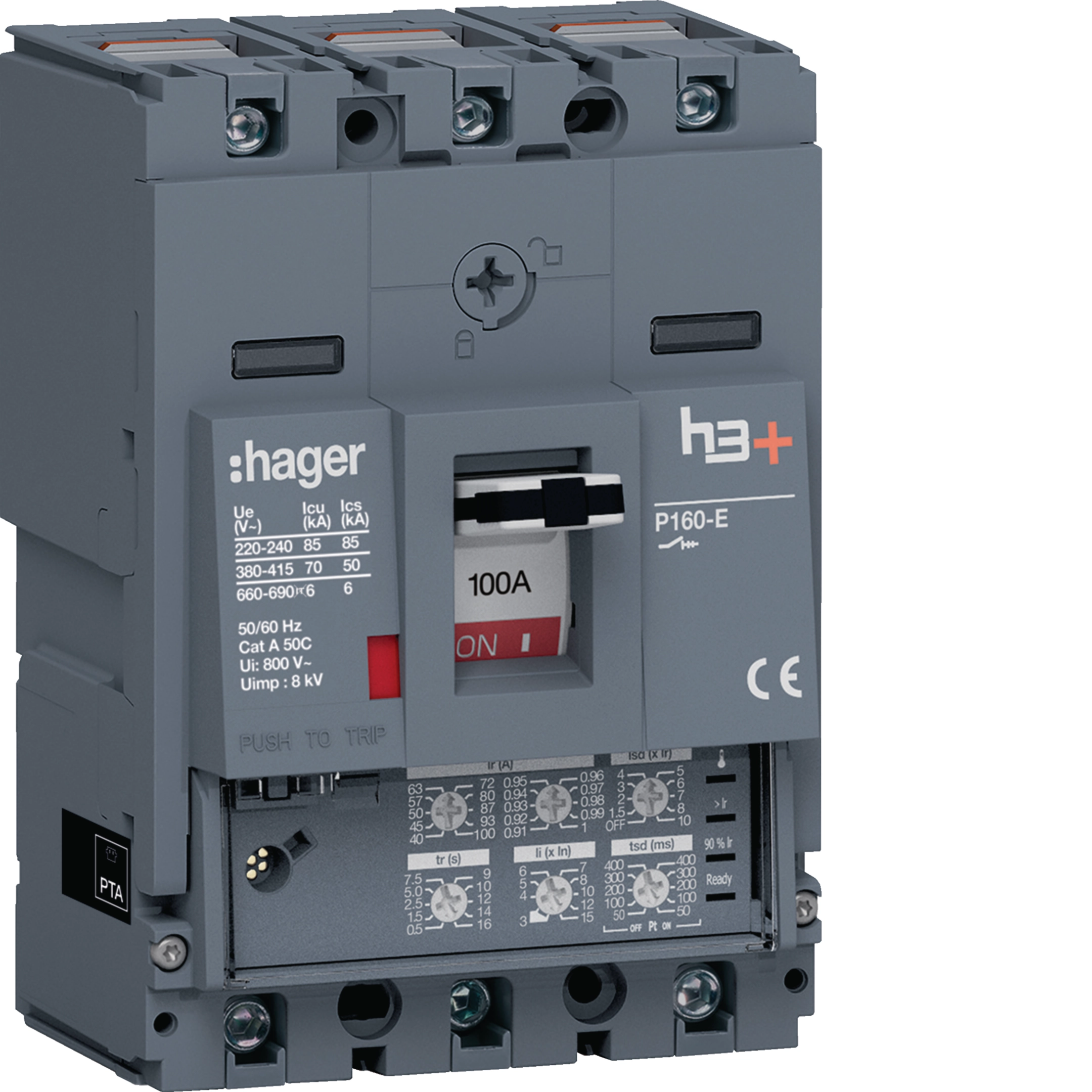 Hager HES100JC Moulded Case Circuit Breaker H3+