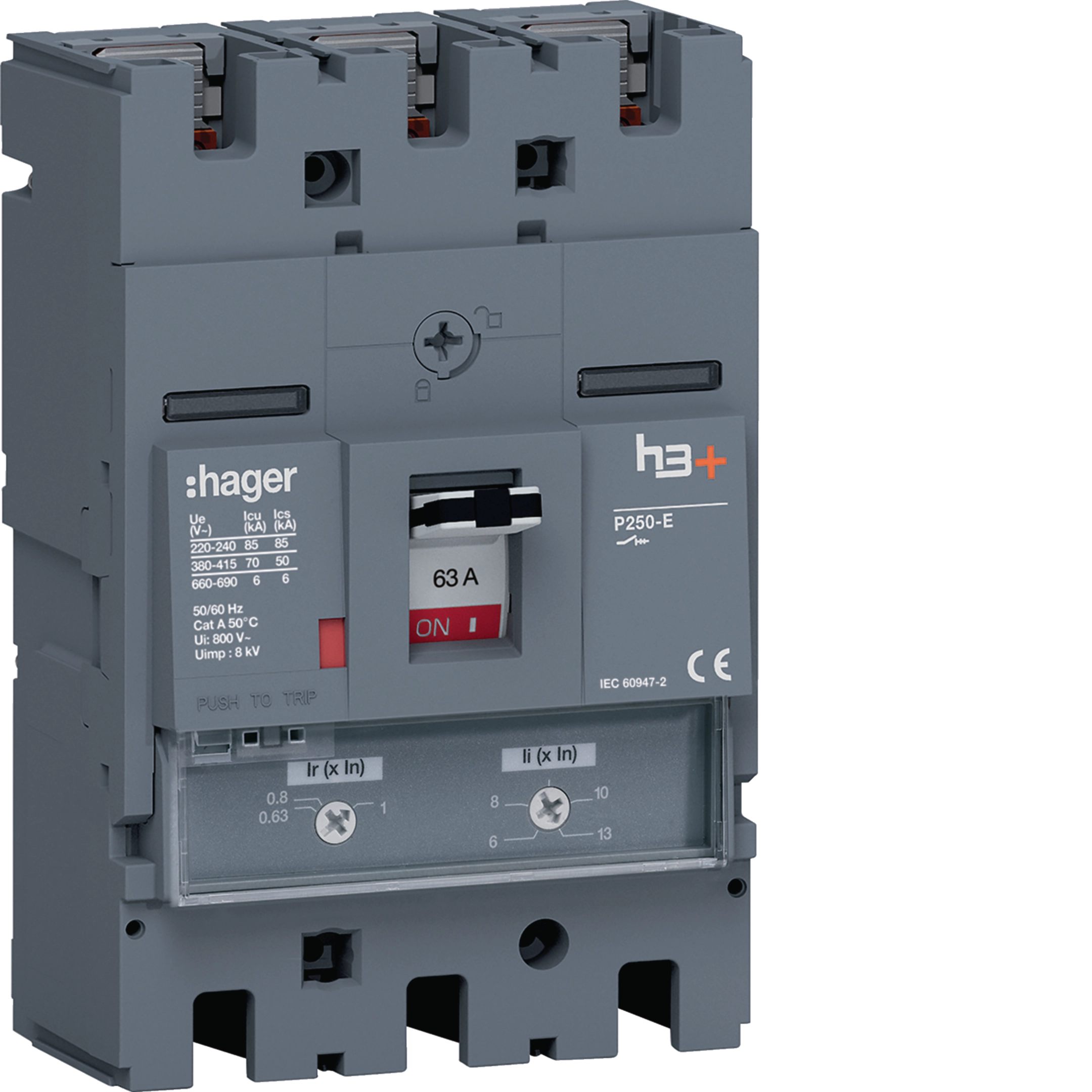 Hager HET063DR Moulded Case Circuit Breaker H3+
