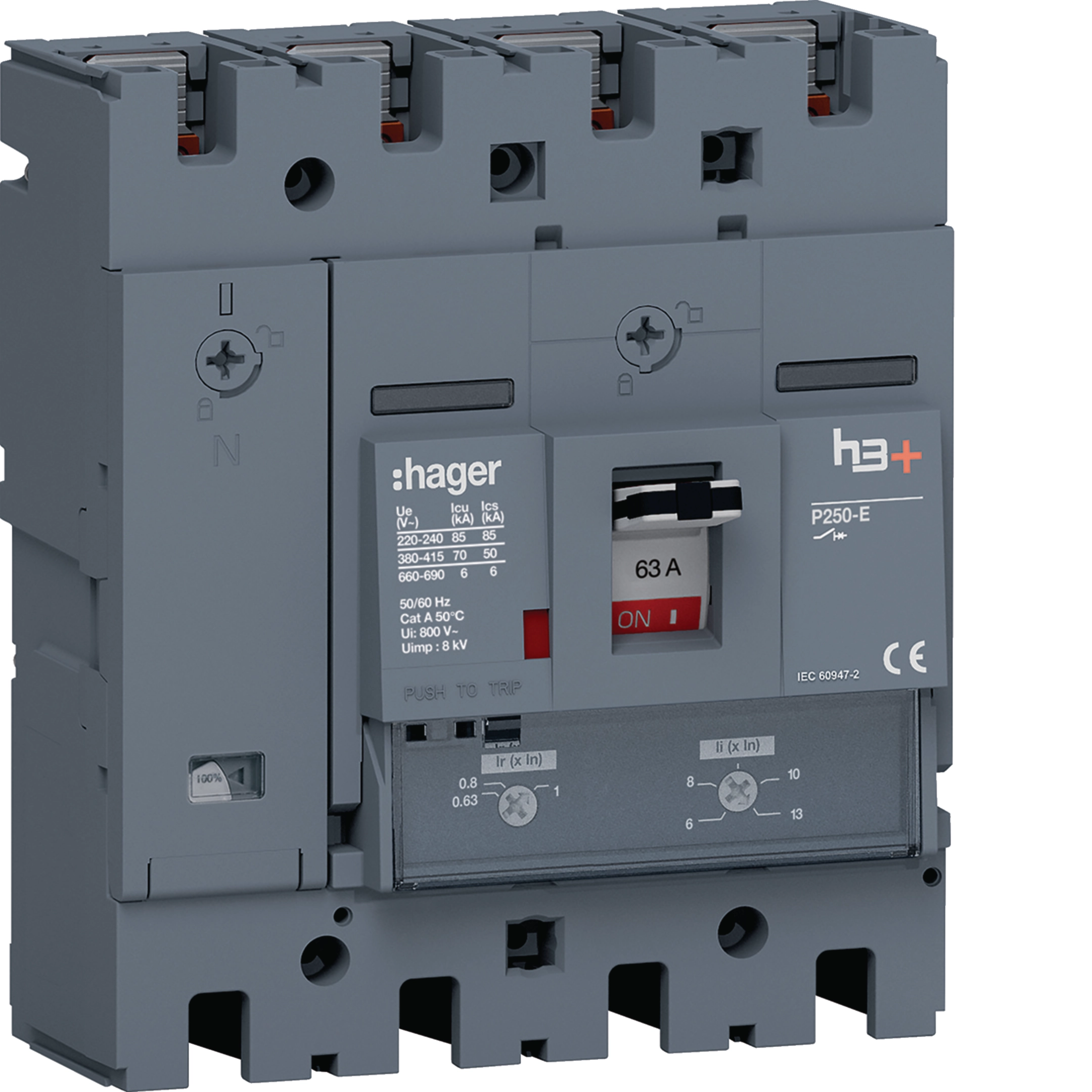 Hager HET064DR Moulded Case Circuit Breaker H3+