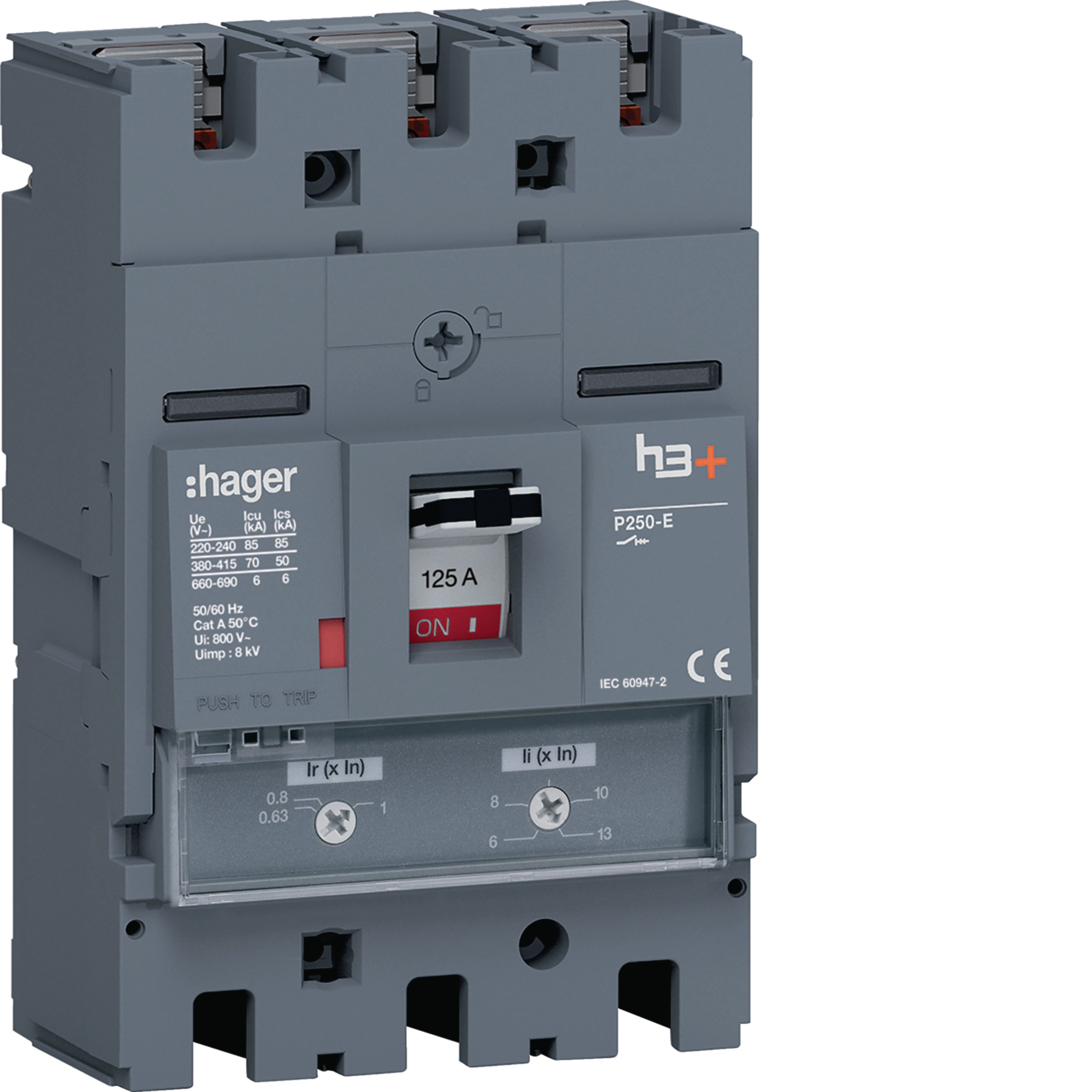 Hager HET125DR Moulded Case Circuit Breaker H3+