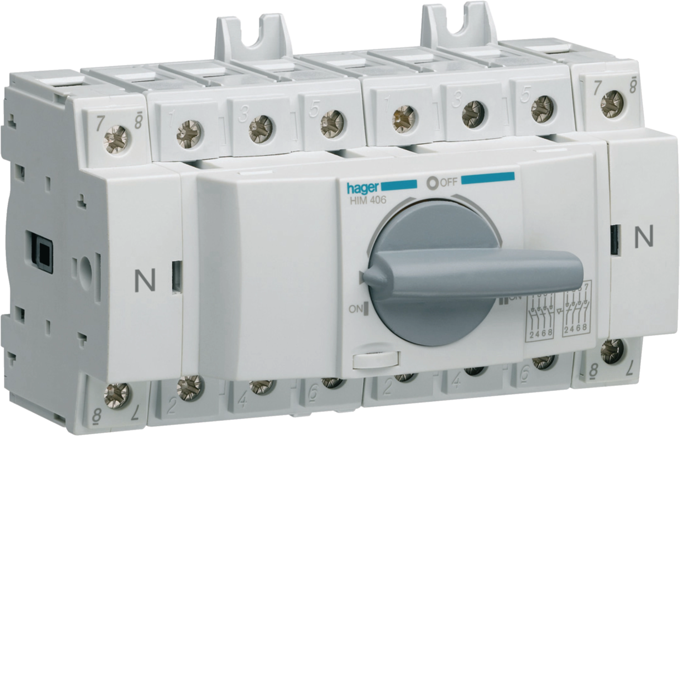 Hager HIM406 Modular Change-over Switch 4x63A
