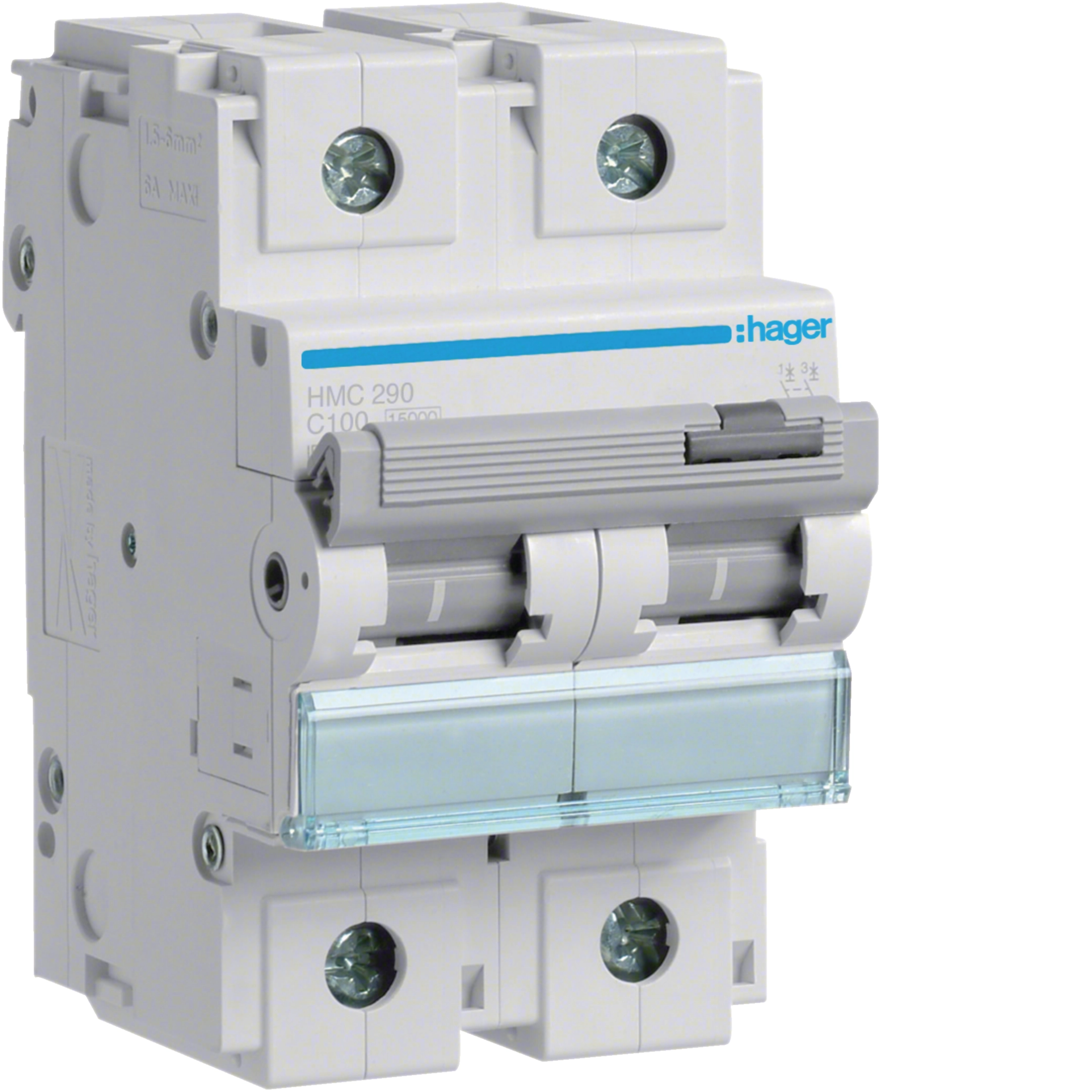 Hager HMC290 MCB 2P 15kA C-100A 3M