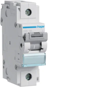 Hager HMD180 MCB 1P 15kA D-80A 1.5M