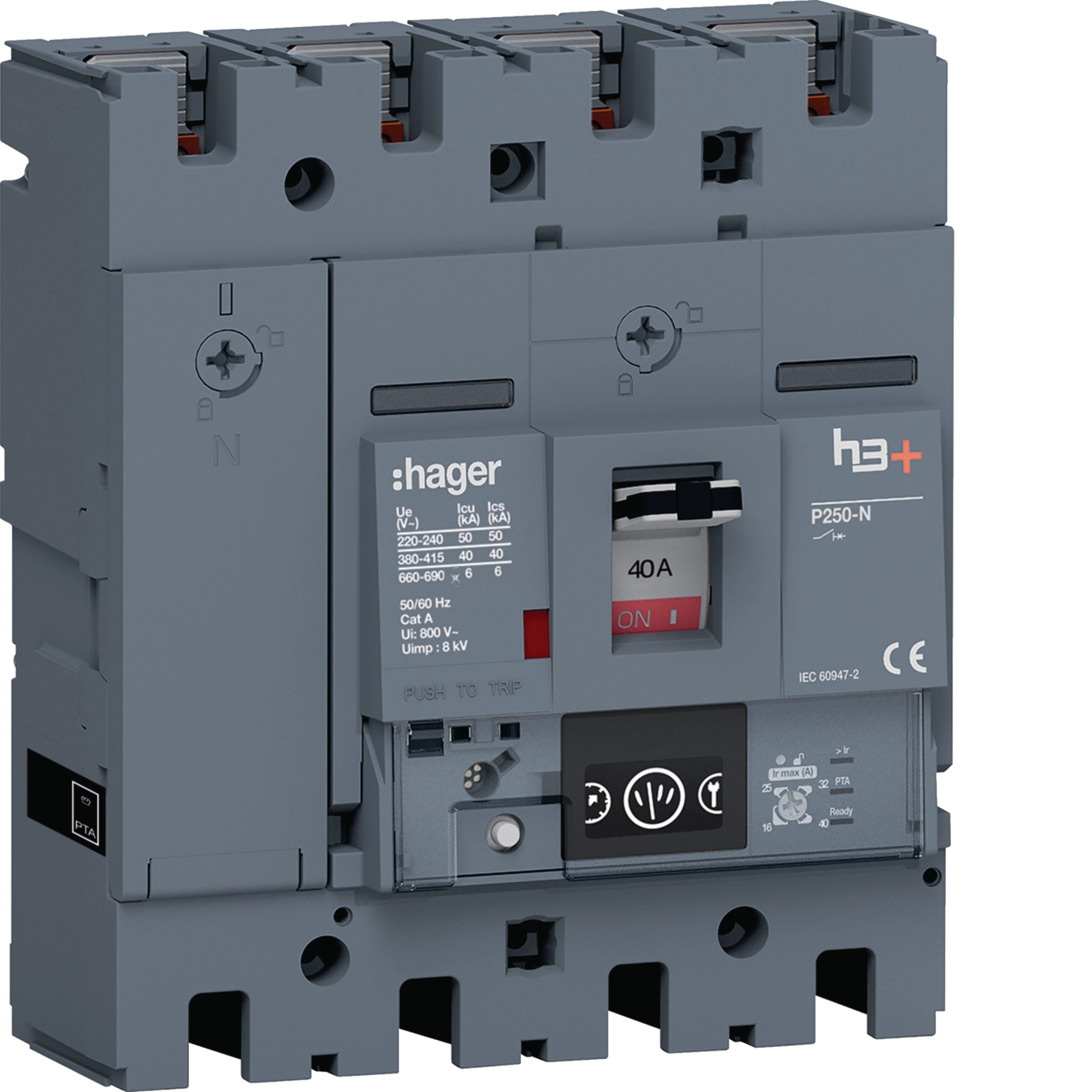 Hager HNT041NR Moulded Case Circuit Breaker H3+