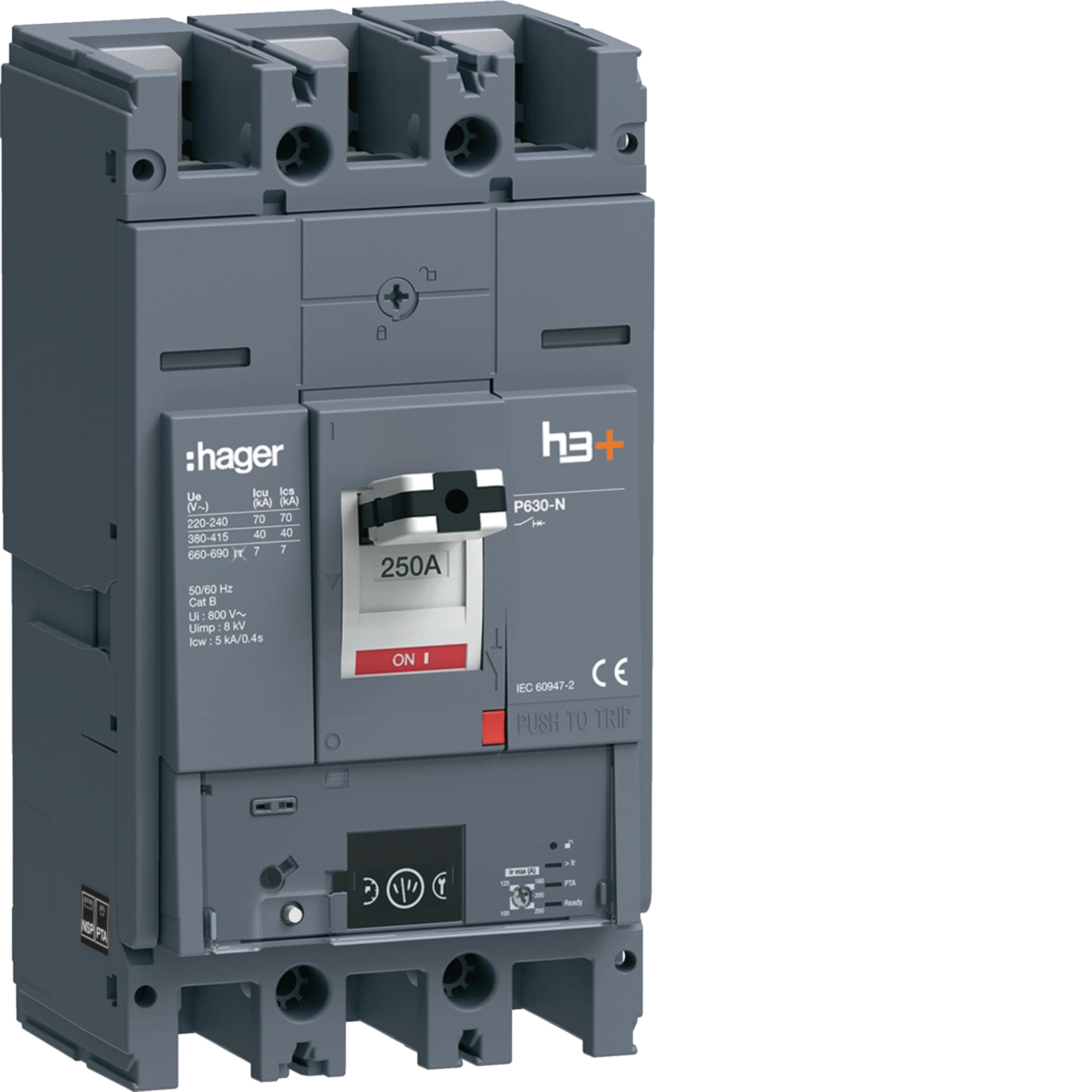 Hager HNW250NR Moulded Case Circuit Breaker H3+
