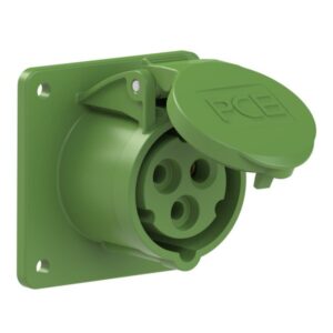 PCE 313-2f7 Panel-Mounted CEE Socket Outlet Straight