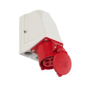 PCE 924-6 Wall-Mounted CEE Socket Outlet Wiring Through