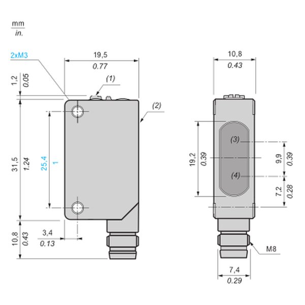 Telemecanique Sensors XUM8APXBM8 Photoelectric sensors XU